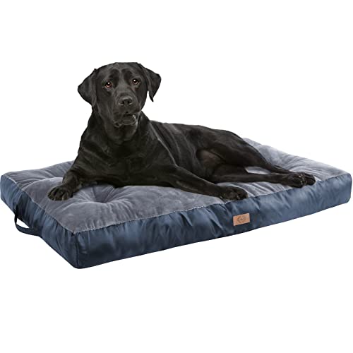 FRISTONE Hundebett Grosse Hunde Waschbar - Hundekissen Flauschig Für Mittelgroße, Große Hund Wasserdicht Plüsch Hundebetten Navy blau XXXL Cover
