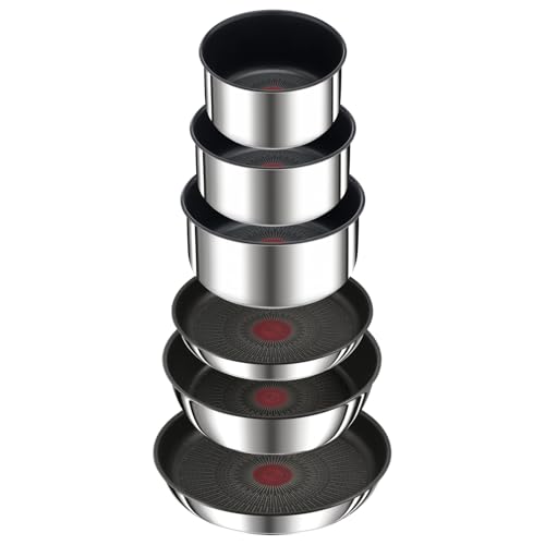 Tefal Ingenio, Batterie de cuisine 15 pièces, Induction, Acier inoxydable, Revêtement antiadhésif, Indicateur de température, Gain de place, Fabriqué en France, Preference On L9749802 – Image 3