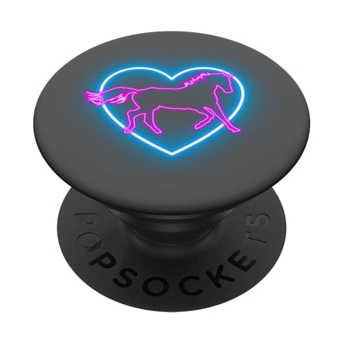 A heart for horses Rider Rider Horse with love for horses PopSockets Swappable PopGrip, Black
