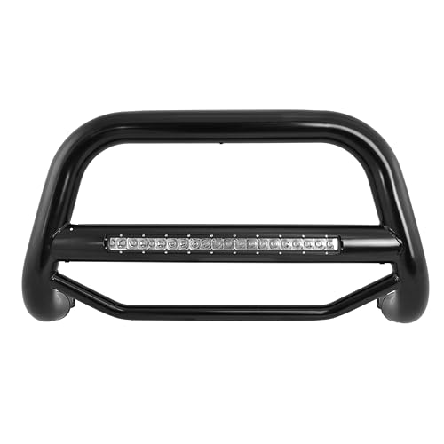 Image of Black Horse MAX Beacon Bull Bar No Skid Plate Black Compatible with 2005-2021 Nissan Frontier|2005-2007 Nissan Pathfinder|2005-2015 Nissan Xterra-MAB-NIFRB