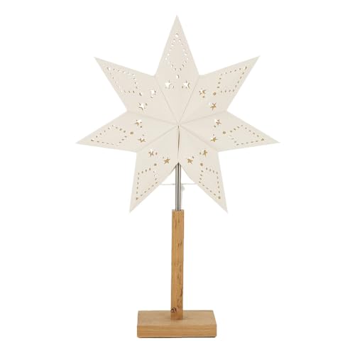 LED Universum - Papier Weihnachtsstern Tischleuchte Standstern weiß...