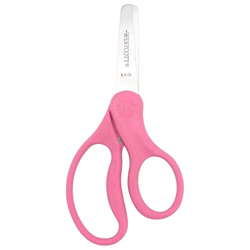 Image of Westcott Kids Scissors 12-Pack, 5 inch Blunt Tip Safety Scissors for Ages 4+, Left & Right Handed, Recycled Eco-Friendly for School and Craft Projects