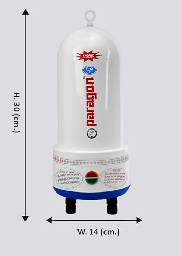 Image of Paragon Portable Automatic Instant Water Heater /Geyser - 2.5 Litre, 4KW, Polymer Tank - Suitable for Travel, Kitchen, Bathroom, Office, Restaurants, and Labs (Shower Model, White)