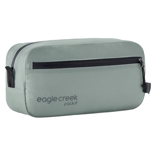 eagle creek Pack-It Isolate Quick Trip - Compact Travel Toiletry Bag for Optimizing Luggage Space - Lightweight - Water-Resistant - Easy-Grab Zipper - Sustainable Materials - Small - Storm Grey