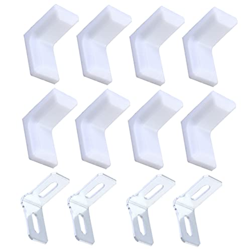 Zerodeko 28pcs 90 Chairs Fixed Bracket Angle Corner Bracket Straight Corner Brace Office Desk Accessories L Shaped Bracket Straight Angle Corner Plate Bracket White Board Support Cupboard