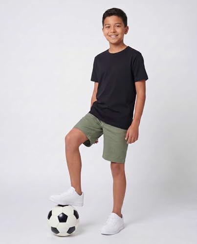 Image of 5 Pack Boys' Cotton T Shirts Crew Neck Plain Short Sleeve Tops Kids Teens