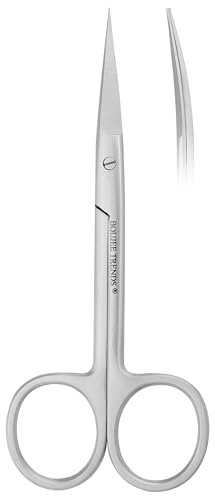 Boujee Trends - BOUJEE TRENDS Set of Iris Micro Dissecting Scissors Black/Gold Rings 4.5" STR/CVD Serrated Super-Cut Fine Points for Skin Tag Medical Surgical Suture Dental Professional & Training (Set of STR/CVD)