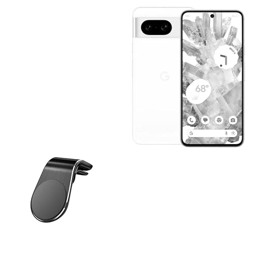 BoxWave Car Mount Compatible with Google Pixel 8 - MagnetoMount Clip, Metal Car Air Vent Strong Magnet Mount - Jet Black