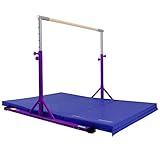 Z ATHLETIC Expandable Kip Bar Adjustable Height for Gymnastics, Training & 4ft x 6ft x 2in Mat (Purple & Blue)