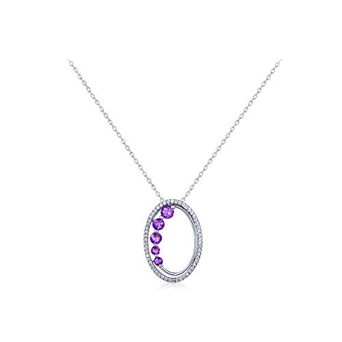 Collier en perles d'améthyste naturelle et pendentif en argent, cadeau idéal