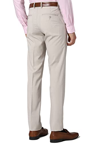 Image of Peter England Men Slim Fit Polyester Blend Work Utility Pants
