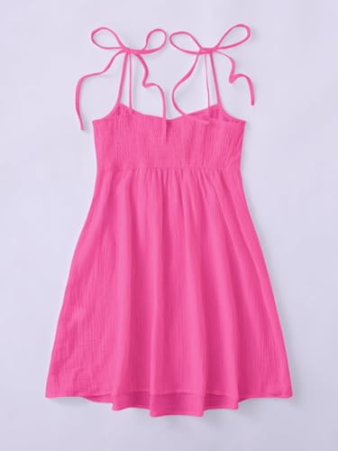Image of SOLY HUX Women's Summer Cami Sun Dress A Line Tie Shoulder Y2k Cute Casual Short Mini Beach Babydoll Dresses