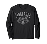 Photo Gallery singapore merlion vintage design souvenir maglia a manica Photo Gallery singapore merlion vintage design souvenir maglia a manica