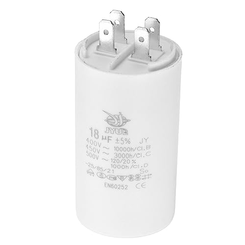 PATIKIL CBB60 18uf Funcionamiento Condensador, CA 450V 4 Pines 50/60Hz Doble Inserción Cilindro Inferior para Aire Acondicionado,Agua Bomba,Ventilador Motor Estrella 72 x 40mm