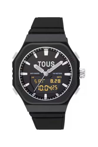 TOUS Reloj analógico/Digital de Acero con Brazalete de Nylon Bet (Negro) Ref. 3000135700