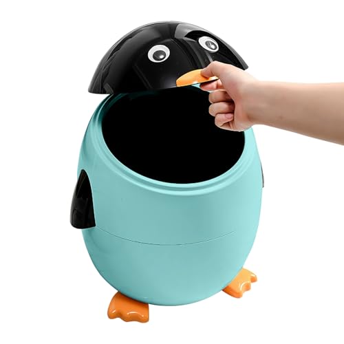 Cubo de basura para baño y coche mini papelera de escritorio estilo pingüino para mesa