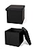 dibea Tabouret Pliable en Similicuir Cube pouf Coffre de Rangement pour Chien Noir 300 kg 40 L 38 x 38 x 38 cm