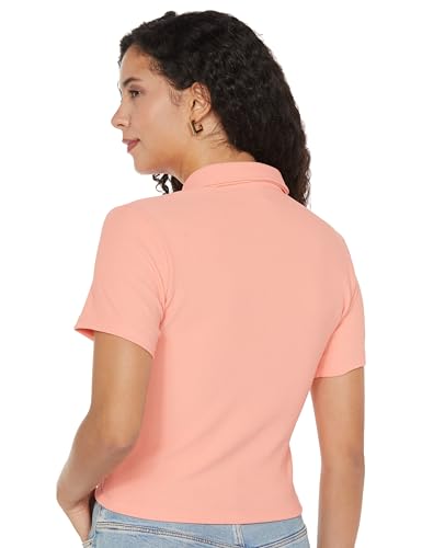 Image of Tokyo Talkies Women's Short Sleeves Shirt Collar Solid Tops| Stylish Casual wear