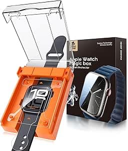 Image of MAGIC JOHN 2 Pack for Apple Watch Screen Protector 42mm Series 11（2025） Series 10 (2024) [Automatic Align Tech] Anti-Scratch, Self-Healing Soft TPU, Bubble Free, HD Transparent, Touch Sensitive