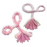 Baba&Nana Braided Fleece Dog Tug Toy (1PC), Assorted Colors Dog Rope Toy, Interactive Tug of War Dog Toy for Large & Medium & Agility Dogs - New and Old tug Rope Shipped Randomly! (Pink/Faux Fur)