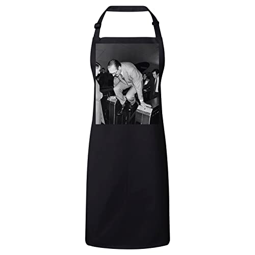 Tablier cuisine Jacques Chirac vintage noir barbecue chic