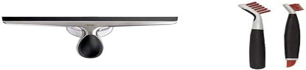 Good Grips Stainless Steel Squeegee & Good Grips Deep Clean Brush Set - Orange