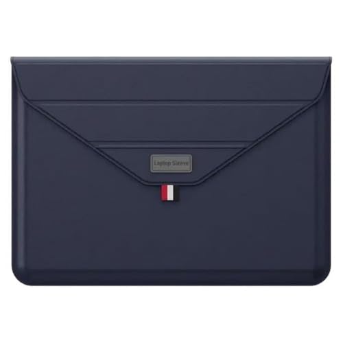 Image of TechTrendz Premium PU Leather Laptop Sleeve Bag for MacBook Laptops iPad Tablet 15.6 /15.4 /16.2 inch Laptop Cover Case for MacBook Neo 13 inch (A18 Pro Chip,2026) A3404 - Dark Blue