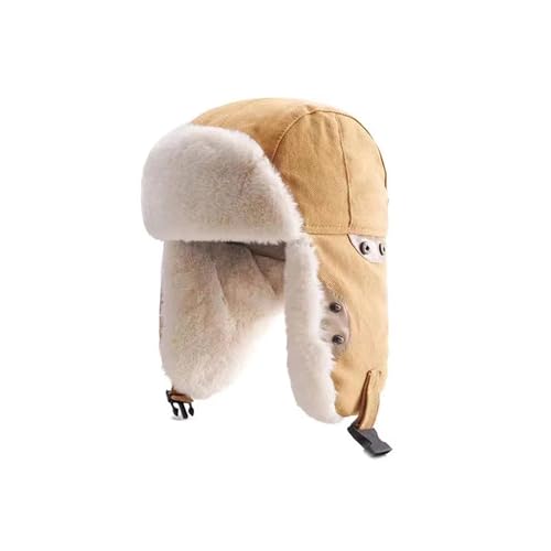 Bonnet d'aviateur coupe-vent en velours épais avec cache-oreilles pour le ski et le vélo d'hiver