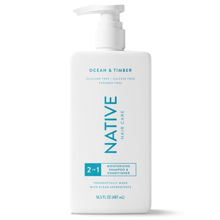 Native Moisturizing 2-in-1 Shampoo and Conditioner Ocean and Timber 16.5 fl oz with Travolle Dispenser Pump