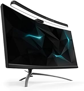 Computer Monitor Lamp, Curved Screen Monitor Light Bar for Eye Caring, Touch Dimming, No Screen Glar e, 7 Color RGB Light Effect, USB C LED Computer Lamp for Desk/Gaming