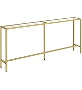 MAHANCRIS 180 cm Console Table, Tempered Glass Sofa Table, Behind Couch Table, Narrow Entryway Ta...