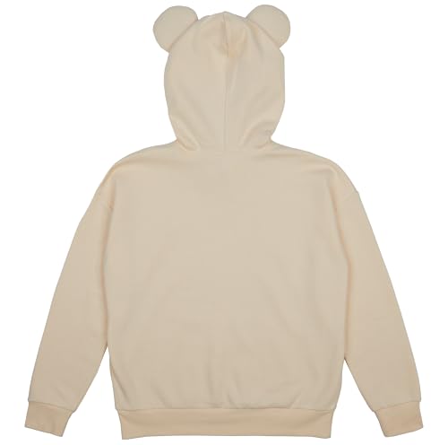 Teddy Bear Youth Off-White Long Sleeve Hooded Sweatshirt With 3D Ears3