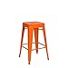Vaukura Taburete Medio Oliix Brillo - Taburete Cocina de Estilo Industrial (Naranja)