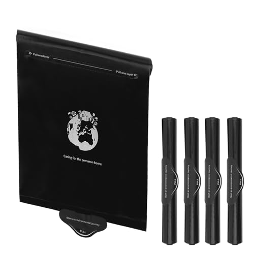 Image of Zekrom Car Trash Bag, 4 Rolls Mini Garbage Bags for Car Trash Can, Trash Bag Disposable for Car Trash Can Bin, Roller Type Trash Can Sets of Garbage Bags (Black)