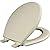 Mayfair Cassel Slow Close Toilet Seat, Easy Clean, Non Slip Premium Wood Seat, Easy Install, Round, Bone