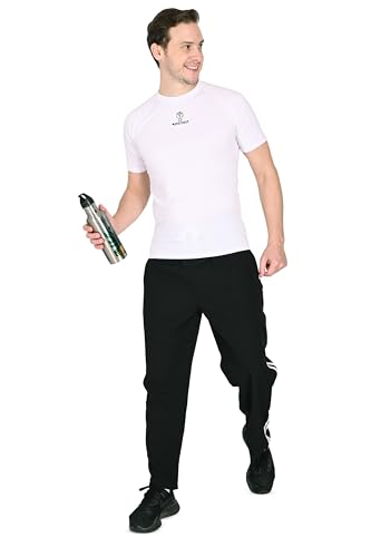Image of Men's NS Cotton Track Pants, Elastic Waistband, Pockets & Jip Casual Sports Trousers, Gym Sports Workout Plus Size (S to 6XL)