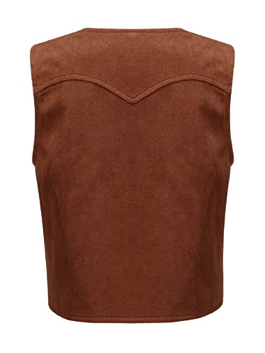 Choomomo Kids Boys Western Cowboy Suit Vest Halloween V-Neck Open Front Tassel Dressy Waistcoat2