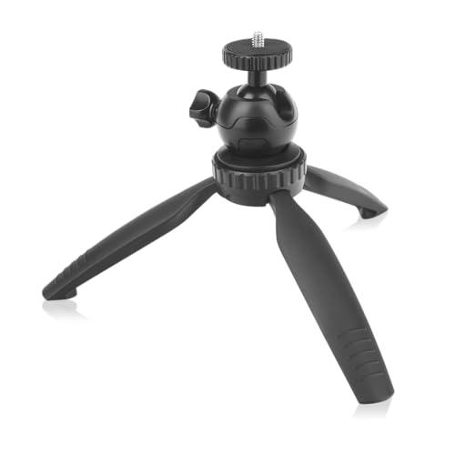 OVERMAX Tripod Mini - Tragbares Mini-Stativ für Projektoren, Tragfähigkeit 2 kg, kompatibel mit Halterungen mit 1/4-Zoll-Gewinde - Winkel- und Höhenverstellung - 8,5/14 cm, leicht und stabil