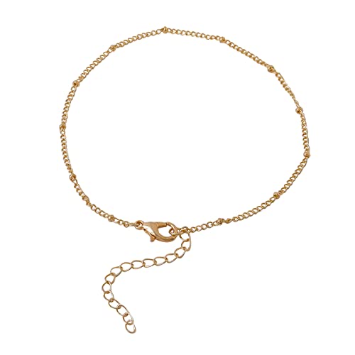 Image of Yellow Chimes Anklet For Women Gold Tone Multilayer Chain Evil Eye Studded Adjustable Anklet For Women and Girls