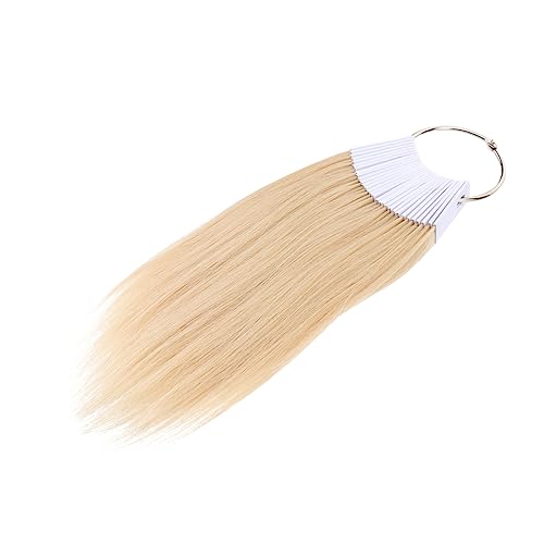 ERINGOGO 30Stücke Echthaar Farbkarte Haarfarbringe für Friseurausbildung Wiederverwendbare Haarfarbenproben mit Pvc-ring für Haarstyling und Farbtests