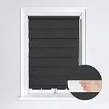 Lister Cartwright Zebra Roller Blinds – Day & Night Dual Layer Fabric – Translucent Vision Shades- 180x165 cm – Black – Window & Door Blinds for Home Office - Image 2
