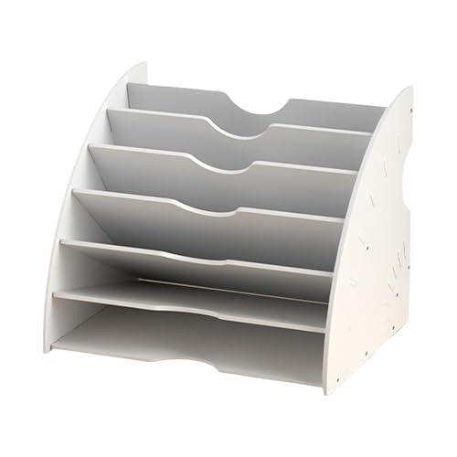 Dokumentenablage, Briefablage mit 6 Fächern, A4 Briefablage Ablagefächer Holz Schreibtisch Datei Organizer Papierablage Aktenaufbewahrung Ablagesystem Dokumentenhalter Ordner