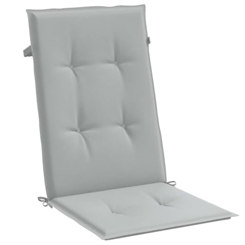 Coussin de chaise dossier haut gris clair mélangé en polyester premium - 5
