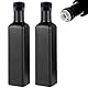 mikken 2 x Ölflasche 250 ml mit Ausgiesser Ölspender Glasflasche schwarz inkl. Etiketten