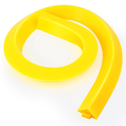 Image of Pushglossy 1 Pcs Spill Barrier Dike 5'L x 2.6 inchW x 1.5 inchH Water Dam Barrier Liquid Blocker for Garage Home Floor Flooding Solutions(Yellow)