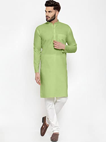 Image of Men's Cotton Blend Kurta Pyjama Set