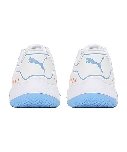 PUMA PUMA Men's Solarsmash RCT Football Shoe, Puma White Puma Black Team Light Blue, 12.5