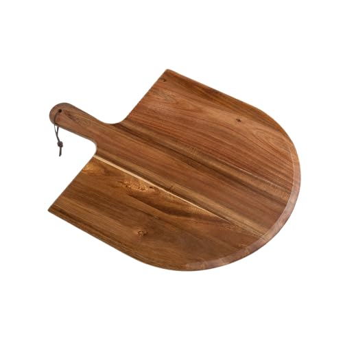 Pizzaschieber Holz 35 5 × 48 6 cm Handgemachtes Pizzabrett & Pizzaschaufel aus Akazienholz | Servierbrett für Pizza Flammkuchen & Brot | Les Plaisirs du Chef (X-Large)