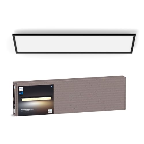 Philips Hue White Ambiance Aurelle LED Panel Light Inc. Dimmer Switch [120 × 30 cm Black] for Indoor Home Lighting Wall Ceiling Bedroom Livingroom New Generation