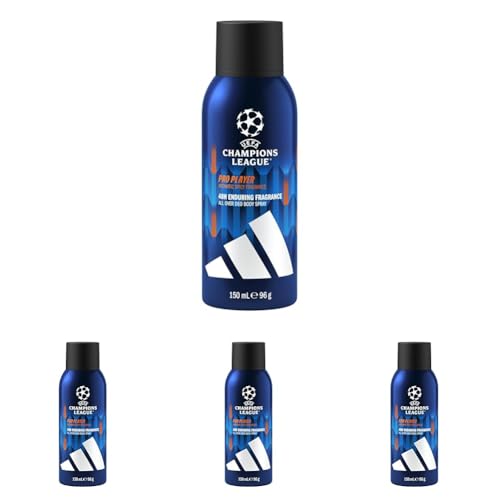adidas UEFA Champions League PRO PLAYER Edition - Déodorant Spray Pour Le Corps 150 ml (Lot de 4)